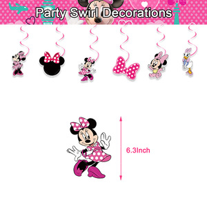 Décorations de fête d'anniversaire <span class=keywords><strong>Minnie</strong></span> Mouse, ballons, bannière, décoration de cupcakes, fournitures de fête d'anniversaire pour enfants, décorations pour bébés - Product Image 5
