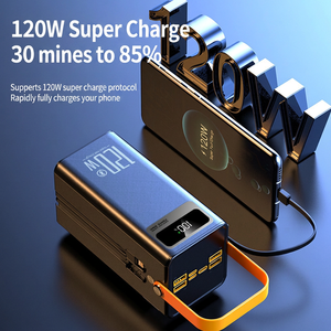 Mini station d'alimentation portable 160000mAh 120W à charge rapide avec deux câbles pour le camping, le streaming en direct et les motards - Product Image 5