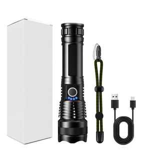 Powerful Mini LED <b>Flashlight</b> IP65 Waterproof USB Rechargeable 1000+ Lumens Aluminum Alloy Body Outdoor Use Telescopic Zoom - Product Image 1
