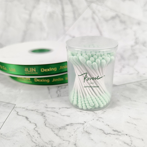 Tùy Chỉnh Q-Mẹo Bông Tăm Bông Tai Thân Thiện Với Môi Giấy Dính Bông Gạc Với Màu Xanh Lá Cây Màu Sắc - Product Image 2