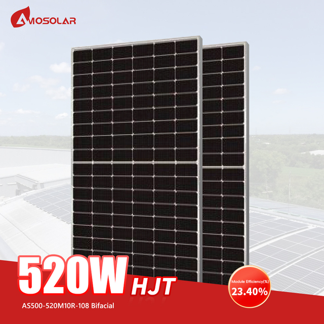 N-Type Solar Panel 500-520W Power Panels Custom Logo Manufactured in China Hjt Type
