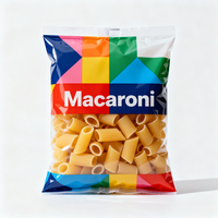 Emballage en plastique avec logo personnalisé Fenêtre transparente Scellé à l'arrière Sachet pour l'emballage des macaronis Emballage de pâtes Rouleaux de films pour l'emballage des pâtes