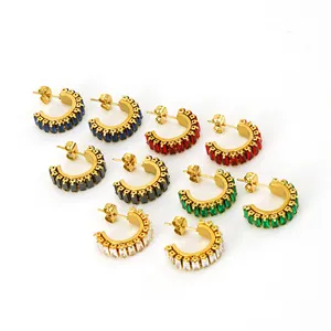 Wholesale Limited order quantity show promotional price Jewelry 18K Gold Plated Fashion Huggies Earring For Women