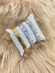 Custom Factory Price Waterproof 316L Stainless Steel Elastic Italian Chain Stretch Elastic <b>Adjustable</b> <b>Bracelet</b> - Product Image 6