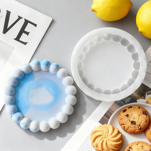 Cross-biên giới 6 bong bóng khay đế lót ly tự làm thạch cao nhỏ giọt keo gương Khuôn Silicone Swing bảng lưu trữ Đế Lót Ly bánh công cụ - Product Image 6