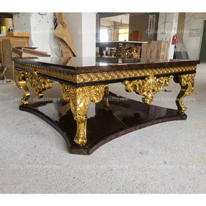 Di lusso <span class=keywords><strong>Barocco</strong></span> intaglio del Legno centro <span class=keywords><strong>tavolo</strong></span> <span class=keywords><strong>nero</strong></span> quadrato in legno di caffè <span class=keywords><strong>tavolo</strong></span> per Living Room Furniture - Product Image 5