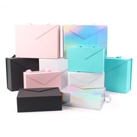 Emballage en papier de luxe personnalisé haut de gamme pour demoiselles d'honneur, boîtes cadeaux élégantes pliables avec fermeture magnétique, ruban, poignée, impression en relief