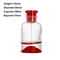 Botol Parfum Minyak Warna Gunung yang Dapat Disesuaikan, Botol Kaca 30ml 50ml 100ml, Leher Kerut Berbahan Tebal, Permukaan Silinder Jernih Transparan