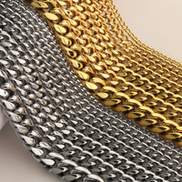 Chaîne cubaine INS tendance personnalisée 3mm 5mm 7mm 8mm, collier chaîne cubaine Miami pour homme, plaqué or 18 carats véritable PVD, bijoux fins