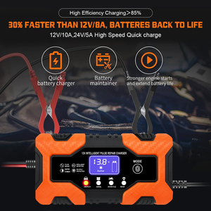 Cargador de Batería de <span class=keywords><strong>Coche</strong></span> Inteligente Automático de <span class=keywords><strong>Carga</strong></span> Rápida XIANGRUI de 12V para Vehículos Eléctricos y Motocicletas, Salida de 6A, Pinza de Cocodrilo Tipo Y - Product Image 5