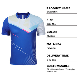 Chinjane <span class=keywords><strong>donna</strong></span> uomo 100% poliestere Tennis abbigliamento sportivo sport estivi magliette da ping pong stampa magliette da Badminton da allenamento personalizzate - Product Image 4