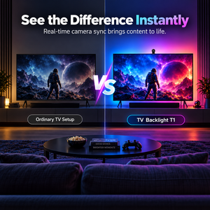 Bande lumineuse LED RGBICW pour téléviseur avec caméra, pour téléviseurs de 75 à 85 pouces, 5 m, Wi-Fi, synchronisation avec l'écran, musique, Alexa, Google Assistant - Product Image 6