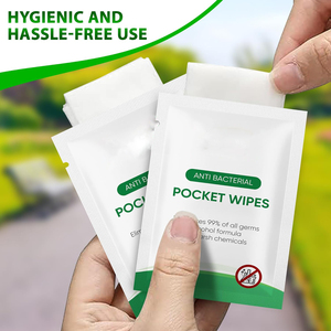 Paquets de lingettes individuelles antibactériennes tout usage de taille de voyage Lingettes désinfectantes pour les mains à l'alcool 75% - Product Image 2