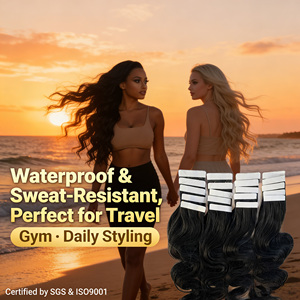 Chaofan Hair - Estensioni invisibili in capelli umani vergini al 100% brasiliani, personalizzabili, 20 pz, con trama sottile, ondulate (Body Wave) - Produttore all'ingrosso - Product Image 2