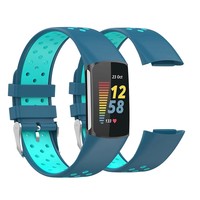 Gelang Tali Jam Tangan Silikon Karet Pengganti Tahan Guncangan untuk Fitbit 5
