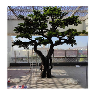 Grand sapin bonsaï artificiel écologique de 3.7m pour l'intérieur et l'extérieur plante décorative verte en fibre de verre et plastique