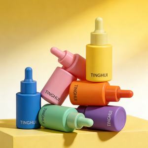 Flacon compte-gouttes en verre vide pour sérum, couleur macaron pastel, épaule plate, rond, 30ml, 60ml, 120ml, OEM ODM, pour produits de beauté - Product Image 6