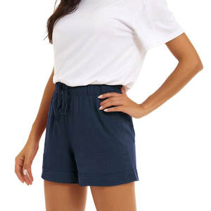 Shorts Casuales para Mujer, Ligeros, de Corte Holgado, con Logotipo Personalizado, Color Sólido, Ecológicos, con Cordón en la Cintura, en Venta - Product Image 5