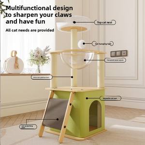 Besar satu hewan peliharaan-mendaki dalam ruangan/luar ruangan Multi-Level kayu kucing Treehouse sarang kucing nyaman tempat berdiri pertukangan konstruksi - Product Image 2