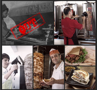 Couteau de Shawarma électrique coupe-viande avec 2 lames 80W couteau de Kebab turc professionnel en acier inoxydable