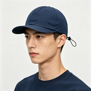 Casquette marine à séchage rapide, souple, à visière plate, avec logo personnalisé, cordon de serrage arrière réglable, légère, pour sports de plein air, protection solaire, unisexe, cyclisme - Product Image 1