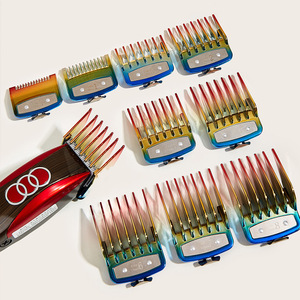 Ensemble de peignes de guidage pour tondeuse à cheveux électrique avec accessoires électroplaqués colorés pour une coupe de cheveux précise, utilisation domestique, fonction de sécurité - Product Image 1