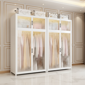 Armario de Acero Reforzado de Diseño Simple que Ahorra Espacio para Apartamentos Pequeños, Fácil de Montar, Armario de Gran Capacidad para Guardar Ropa - Product Image 3