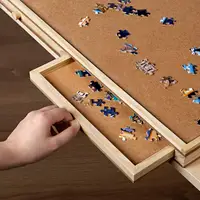 Quebra-cabeças de madeira com 6 gavetas 1500 peças, placa quebra-cabeça portátil para gavetas 27 "x 35"