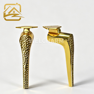 Modern l-shaped brass <b>leg</b> Gold and black finish metal Home office <b>sofa</b> <b>legs</b> L-shaped brass furniture - Product Image 1
