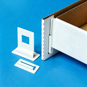 Hookei White <b>Plastic</b> Corr-a-clip Shelf Support Clips for Corrugated Cardboard Paper Shelf - Product Image 2