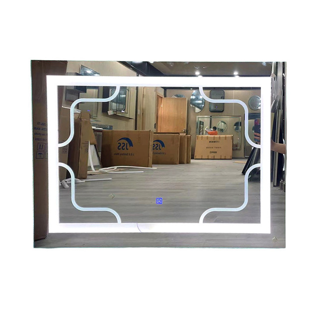 Smart LED Modern Salon Bathroom Mirror with Touch Switch Rectangle Shape Wall-Mounted for Hotel Use