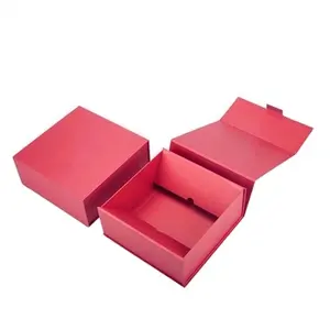 Kotak Magnet kotak keras kaku kardus cetak kustom kemasan kotak hadiah lipat mewah dengan tutup magnetik