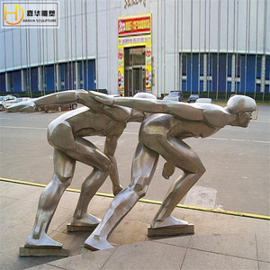 Escultura de Acero Inoxidable Jiahua, Decoración de Jardín Contemporánea y Abstracta para Exteriores, Instalación de Arte Metálico Duradero - Product Image 5