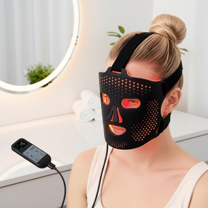 Nuova Maschera Facciale OSTO in Silicone con 4 Colori, Terapia a Luce LED <span class=keywords><strong>Blu</strong></span>, Rossa e Infrarossa per Viso e Collo - Product Image 1