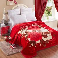 Polyester koreanische geprägte super weiche Blume Nerz Raschel Winter Sublimation Decke für den Winter