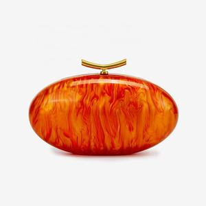 Borse a Forma di Conchiglia 2026, Pochette in Acrilico per Donne, Borsa Marmorizzata Elegante per Banchetti, Borsetta con Catena Lucida a Forma di Uovo - Product Image 5