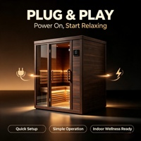 Sauna en bois monobloc Plug & Play, taille, couleur et matériaux personnalisables, cabine de sauna intérieure pour la maison, pour une utilisation en spa et bien-être
