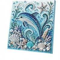 Kit de Peinture Diamant 5D DIY sur le thème des Animaux Marins, Cadre Carré Écologique, Décoration Personnalisée pour la Maison, Cadeau