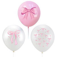 Ballons de décoration de fête d'anniversaire de filles blanches roses de 12 pouces avec ballon d'arrangement de décoration de nœud papillon