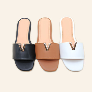 Nuove Ciabatte Estive <span class=keywords><strong>Eleganti</strong></span> da <span class=keywords><strong>Donna</strong></span> con Punta Aperta, Suola Morbida, Leggere, Antiscivolo, Fatte a Mano, Sandali Piatti Leggeri - Product Image 1
