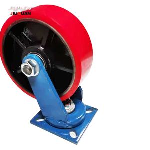 Ruota girevole da 2 tonnellate da 8 pollici di colore rosso, Super pesante, con bloccaggio fisso, ruote - Product Image 2