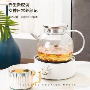 Bouilloire en verre 1,2 L pour infusions et bouillies, idéale pour le bureau et la maison, pour préparer des thés bienfaçants - Product Image 1