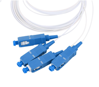 Splitter Fiber Optik PLC FTTH Berkualitas Tinggi LC UPC Single Mode SC/LC Rasio Pembagian 50/50 1X2-1X32 Tabung Baja