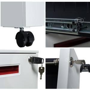 Coffre à outils verrouillable en acier à 3 tiroirs Construction robuste pour un stockage sécurisé des outils et une mobilité sur les chantiers - Product Image 3