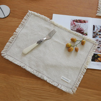 Sets de table en coton et dentelle beige de style nordique pour mariage