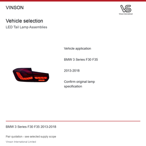 Paires de feux arrière LED pour BMW Série 3 F30 F35 2013-2018, lentilles fumées - Product Image 5