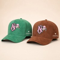 Casquette de baseball structurée à 5 panneaux avec logo personnalisé en tissu suédé brodé, style streetwear Y2K, hip hop, fermeture snapback