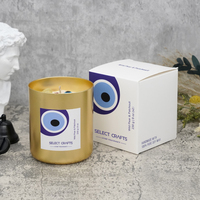 Nouveauté design de luxe en gros personnalisé fait à la main sans fumée mauvais œil cristal infusé métal aluminium pot cire de soja bougies parfumées