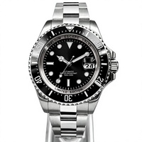 Montre de plongée de luxe BLIGER 43 mm pour homme, style marin, lunette rotative, acier inoxydable, bracelet poli, lumineuse, mouvement mécanique NH35A