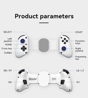 Manette de jeu D11 extensible avec double joystick 3D compétitif, prise en charge de la connectivité BT, manette de jeu sans fil